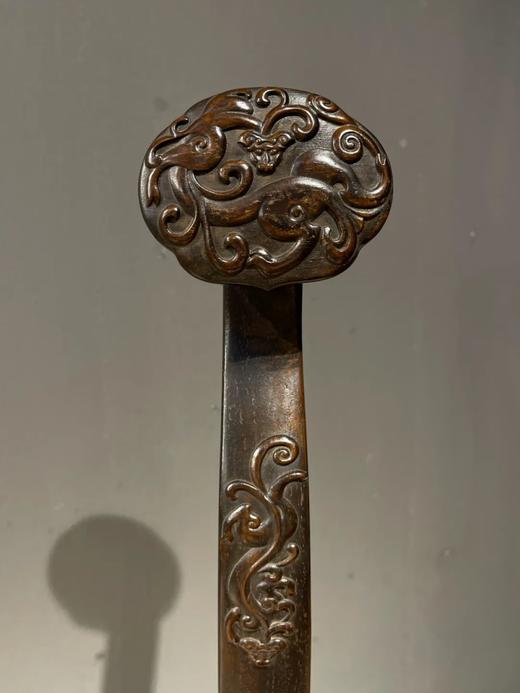 花梨木雕螭龙纹如意摆件，顺丰包邮 商品图8