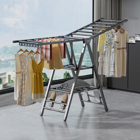 多类晾晒承重神器 全方位沐浴阳光☀ 🌸简单易收纳 大小户型都必备🏠【Trees&wind翼型碳钢折叠晾衣架】🤩 🔺晒衣晒被晒鞋 升级加大立体晾晒空间 自带移动万向轮☝🏻