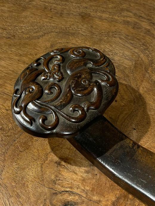 花梨木雕螭龙纹如意摆件，顺丰包邮 商品图9