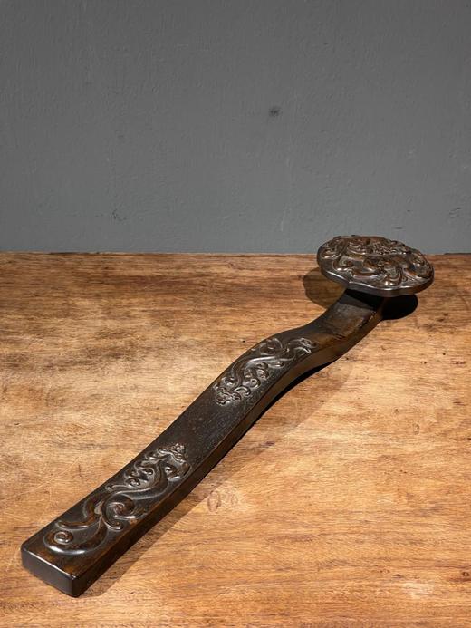 花梨木雕螭龙纹如意摆件，顺丰包邮 商品图3