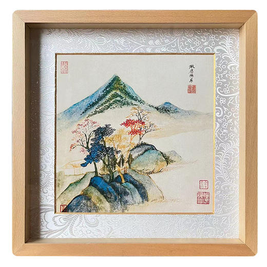 董其昌仿古册 实木框画 新中式客厅卧室装饰画书房挂画 商品图4