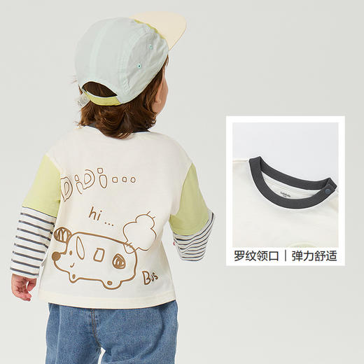 巴拉巴拉童装男童打底衫女宝宝长袖t恤春季卫衣2025新款潮酷萌趣 商品图3