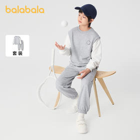 巴拉巴拉童装男童长袖套装儿童运动服2025新款春装假两件都市时尚