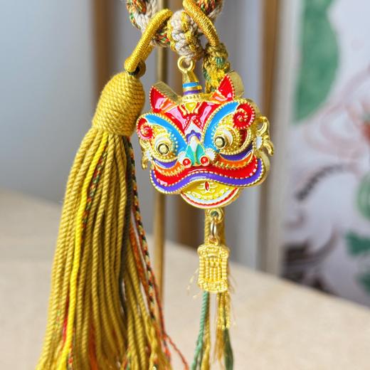 敦煌【事事如意·五彩醒狮挂件】敦煌新中式醒狮手机链包包挂件汽车挂饰 商品图3