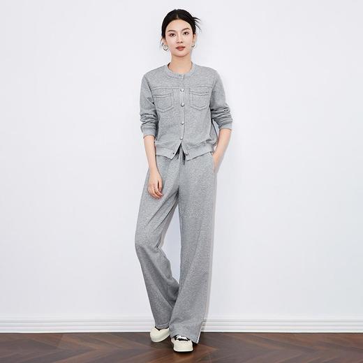 【高货wl】全新升级【铂金会员330/天猫439/差价109】(55008) 洛诗琳秋冬休闲时尚明线双口袋短款外套时髦休闲裤两件套 商品图0