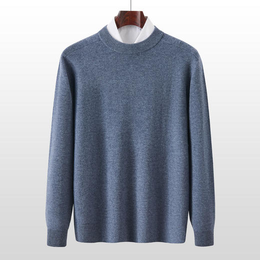 【100羊毛】罗蒙男士冬款羊毛衫纯色简约百搭休闲通勤羊毛衫保暖毛衣男 商品图3