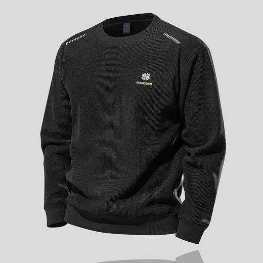 罗蒙秋冬保暖加厚舒适男士卫衣圆领套头卫衣男休闲百搭时尚男卫衣 商品图1