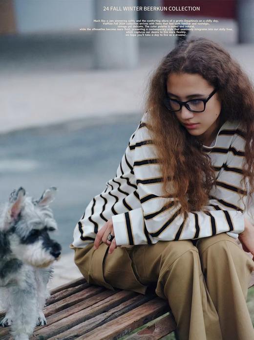 [特价]英式MHL宽松长袖T恤 黄白条纹t恤 纯棉t 商品图0