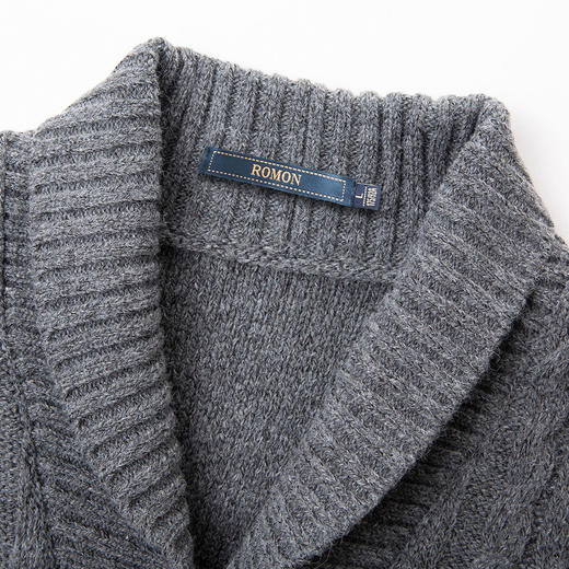 罗蒙男士冬季含羊毛针织开衫男舒适百搭外套男士通勤毛衣男针织衫 商品图4