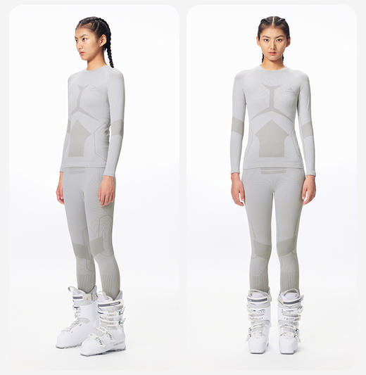 24/26SURPINE保暖透气功能衣 女上衣 浅灰 商品图3