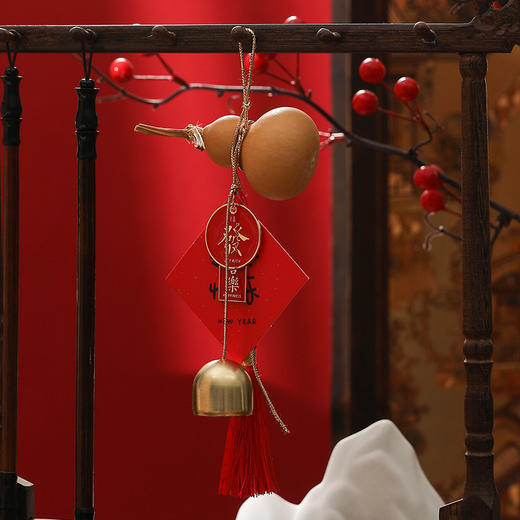 敦煌【恭喜发财·葫芦铃铛挂件】敦煌新中式葫芦手机链包包挂件汽车挂饰 商品图0