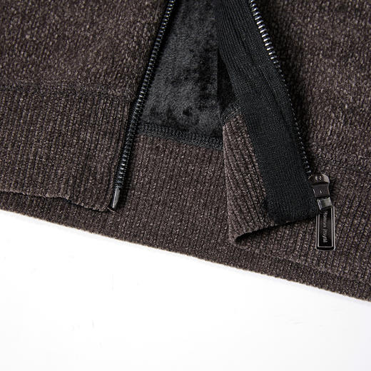 【加绒加厚】罗蒙男士冬季仿羊绒夹克男士外套加绒外套男毛衣外套 商品图9