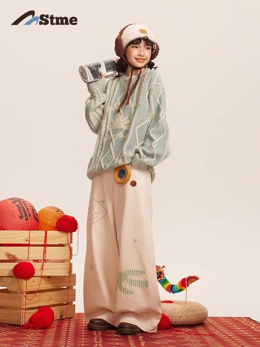 早乙女惠子saotome/STMMY244502/日系复古立体仿水洗绞花毛衣 商品图3