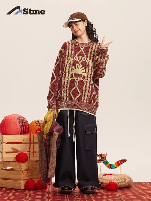 早乙女惠子saotome/STMMY244502/日系复古立体仿水洗绞花毛衣 商品图2