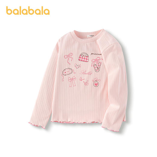 巴拉巴拉童装儿童长袖T恤女童2025新款春装甜美印花上衣宝宝打底 商品图4