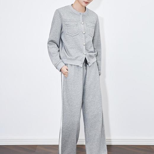 【高货wl】全新升级【铂金会员330/天猫439/差价109】(55008) 洛诗琳秋冬休闲时尚明线双口袋短款外套时髦休闲裤两件套 商品图3