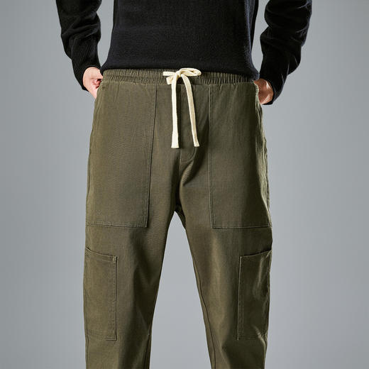 罗蒙纯色简约男士休闲裤保暖百搭舒适休闲裤男亲肤透气潮流裤子男 商品图5