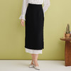 EITIE爱特爱设计感假两件压褶包臀直筒高腰撞色半身裙春新款A2506503 商品缩略图1