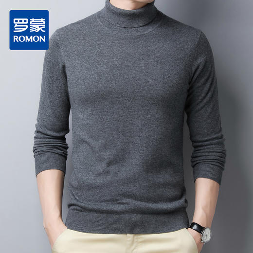 【100羊毛】罗蒙男士秋冬经典高领羊毛衫男保暖百搭男士羊毛衫毛衣男 商品图0
