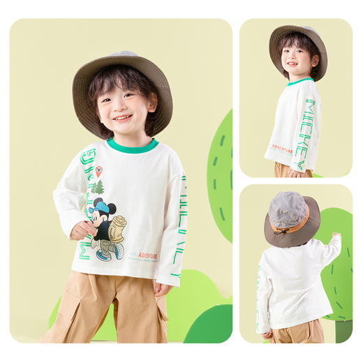 迪士尼春秋男童长袖T恤卡通打底上衣居家空调服长袖T恤ZD1ES019 商品图1