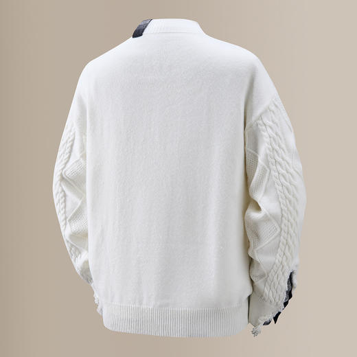 【时尚拼接】罗蒙假两件男针织衫男士毛衣舒适毛衣男百搭男士针织衫 商品图2