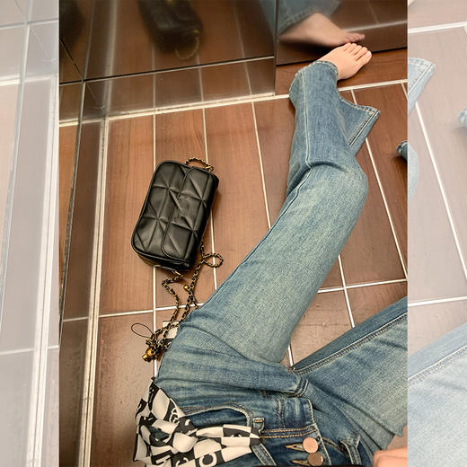 <曾小咸推荐>腰头双扣牛仔微喇裤 日常199.99/件 立减100 秒杀99.99/件！！ 商品图1