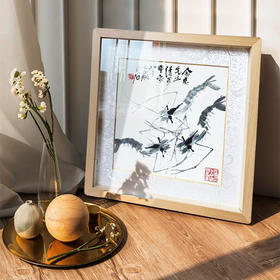 董其昌仿古册 实木框画 新中式客厅卧室装饰画书房挂画