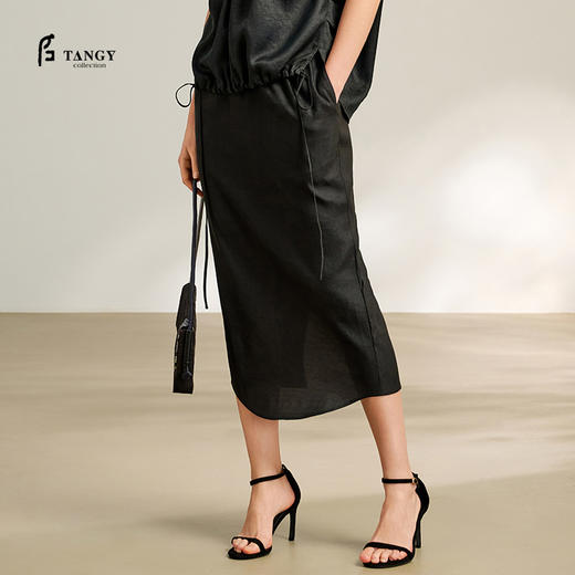 TANGY Collection/2025天意精品春季新品中国风女士莨绸半裙 商品图0