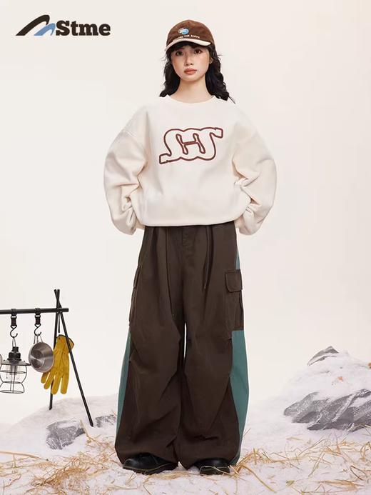 早乙女惠子saotome/STMCK243292/弧形分割磨毛棉感工装裤 商品图2