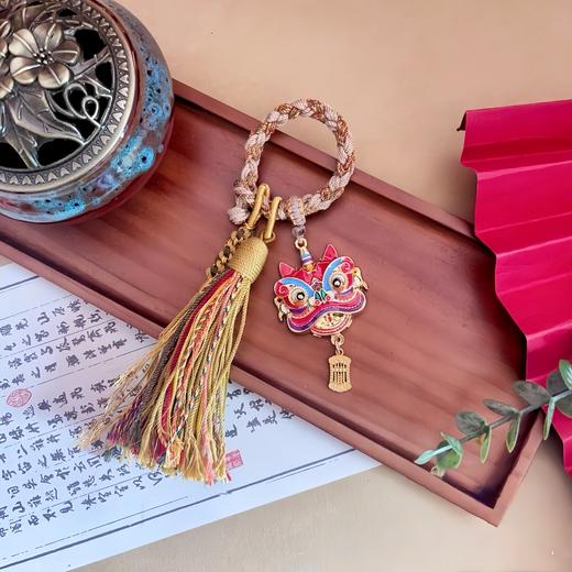 敦煌【事事如意·五彩醒狮挂件】敦煌新中式醒狮手机链包包挂件汽车挂饰 商品图0
