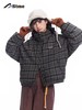 早乙女惠子saotome/STMMF244480/日系复古休闲肌理格纹立领棉服 商品缩略图2