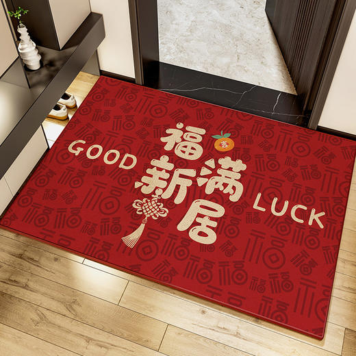 【新年好物！水晶绒地毯】红色入户门地垫高级感 吸水防滑脚踏垫 家用耐脏易打理 水晶绒地垫-QQ 商品图6