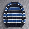 罗蒙男士针织衫撞色横条毛衣柔软细腻亲肤打底衫男士针织衫毛衣男 商品缩略图2