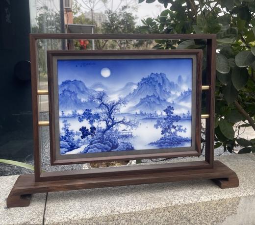 青花《清江明月》屏风 商品图0