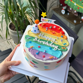 手绘彩虹蛋糕