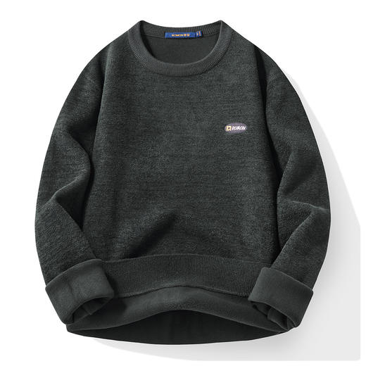 【加绒加厚】罗蒙男士冬季双面绒绣花加绒毛衣男保暖针织衫男士毛衣毛衫男 商品图1