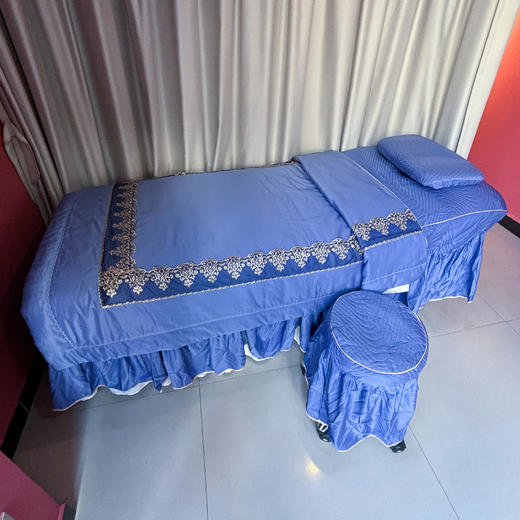 蓝色之恋美容床罩 四件套【秒杀】方头开洞190cmx80cmx61cm特价产品不退不换 商品图4