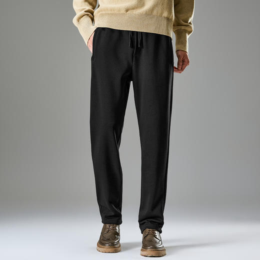 罗蒙简约男士纯色休闲裤保暖百搭舒适休闲男亲肤透气潮流裤子男 商品图1