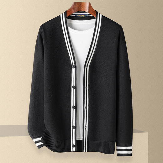 罗蒙男士春秋时尚针织衫男外套百搭休闲舒适通勤男士针织开衫男外套 商品图2