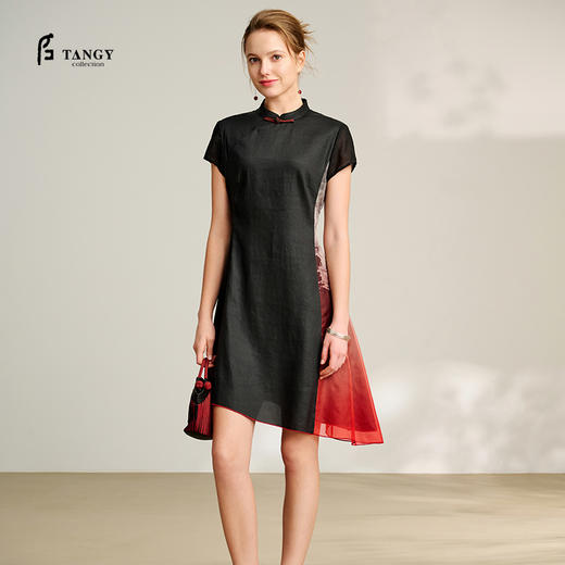 TANGY Collection/2025天意精品春季新品中国风女士莨绸连衣裙 商品图0