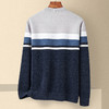 【加绒加厚】罗蒙男士秋冬撞色横条加绒加厚男毛衣保暖舒适男士针织衫 商品缩略图2