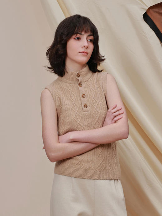 callisto棉混纺短袖毛衣 商品图0