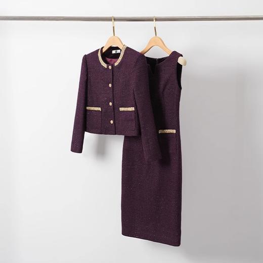 IWY/秋冬新款紫色小香风套装裙女高级感短外套气质名媛两件套 WCQ031-Q 商品图0