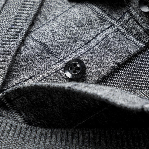 罗蒙男士秋冬假两件针织衫长袖polo衫时尚百搭男衬衫男上衣内搭 商品图5