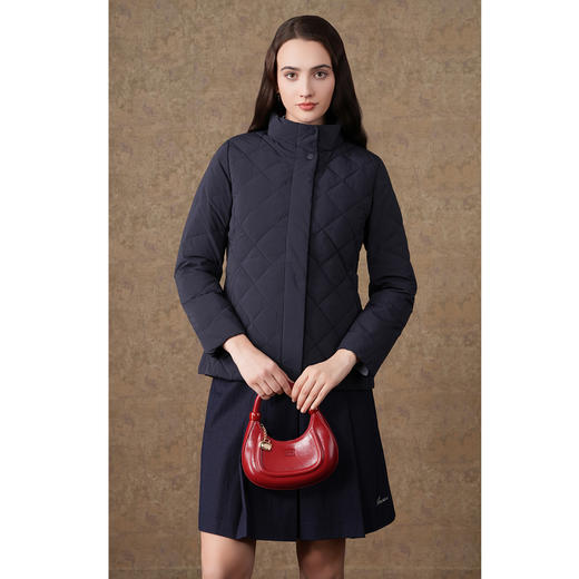 乔万尼短款收腰羽绒服简约高领保暖白鸭绒EI4T675 商品图3