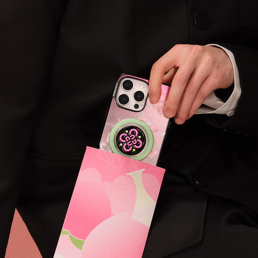 【灵蛇之珠】祝福绳结 POPGRIP泡泡骚手机粘贴式气囊支架 Popout异形系列 粉色 国风 商品图2