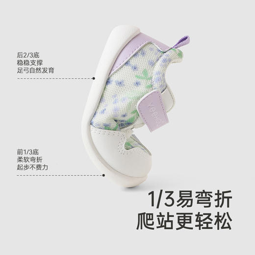 【商场同款】英氏儿童鞋春秋网孔透气防滑步前鞋女童魔术贴新款 商品图3