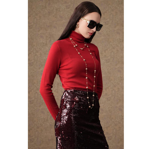 【两色可选】乔万尼100%绵羊毛高领针织衫EM4M693 商品图5