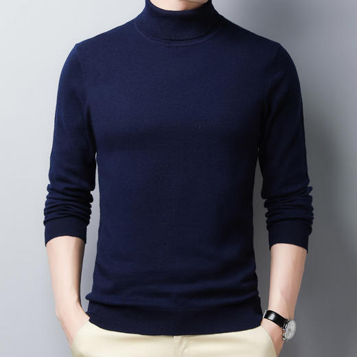 【100羊毛】罗蒙男士秋冬经典高领羊毛衫男保暖百搭男士羊毛衫毛衣男 商品图5