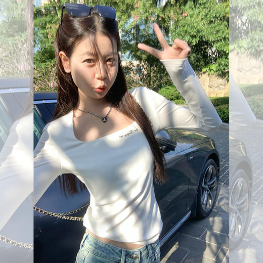 【99元任选2件】现货秒杀！卖完不补 ！微信补 ！微信粉丝打折价！！方领修身打底衫 商品图1